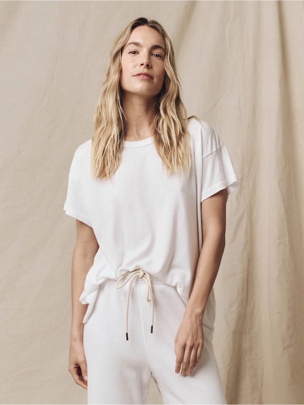 THE GREAT / Boxy Crew Tee in White